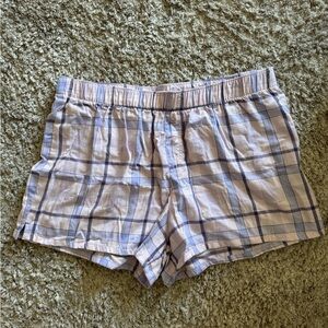 Olsie Plaid Pajama Shorts XL – Soft Pink, Blue, Purple Lounge Shorts